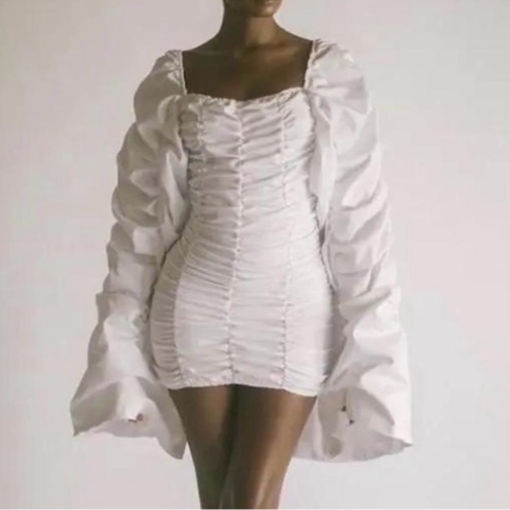 TLZ L’Femme White Ruched Dress